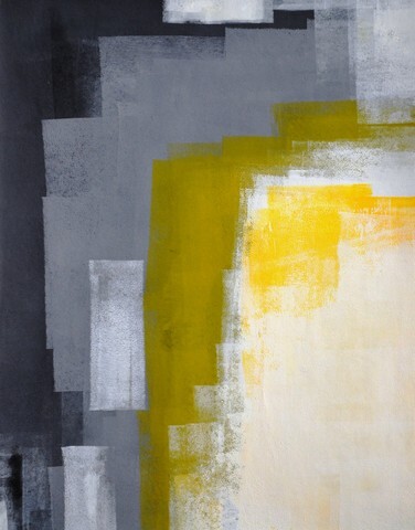 Grey and Yellow Abstract Art Painting 2